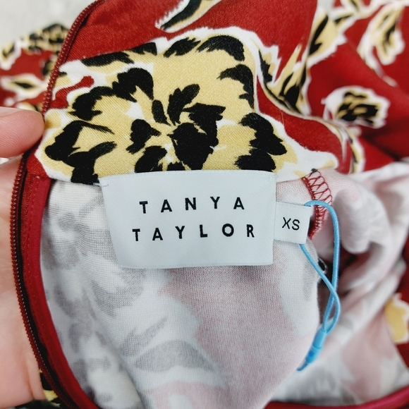 New Tanya Taylor Women's Red Thea Floral Fit and Flare Dress P5048 - Picture 6 of 10